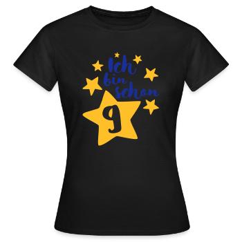 Ich bin schon Neun! - Frauen T-Shirt - Schwarz - Vorne - AI Model Female 172 dark (172cm)
