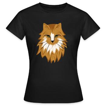 Braune Katze - Frauen T-Shirt - Schwarz - Vorne - AI Model Female 172 dark (172cm)