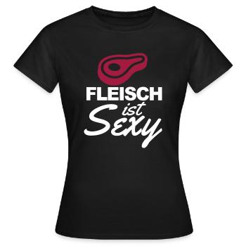 Fleisch ist Sexy - Frauen T-Shirt - Schwarz - Vorne - AI Model Female 172 dark (172cm)