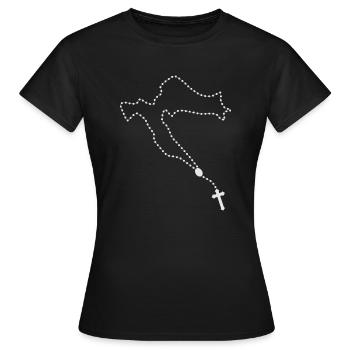 Rosenkranz Kroatien Krunica - Frauen T-Shirt - Schwarz - Vorne - AI Model Female 172 dark (172cm)