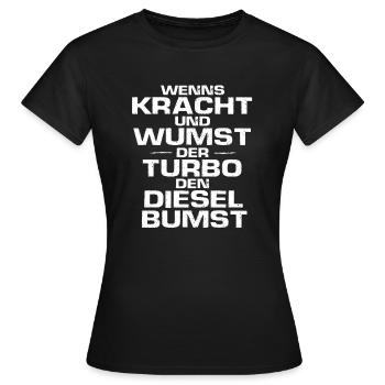 DIESEL POWER - T-shirt Femme - noir - Devant - AI Model Female 172 dark (172cm)