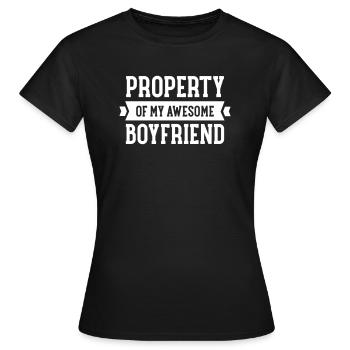 Property Of My Awesome Boyfriend - Women's T-Shirt - black - Front - AI Model Female 172 dark (172cm)