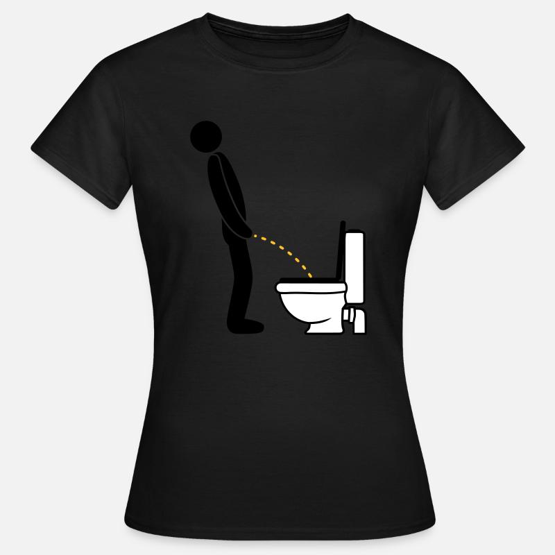 Logo WC stojący siusiu sikanie toaleta olcha - Dame-T-shirt - sort