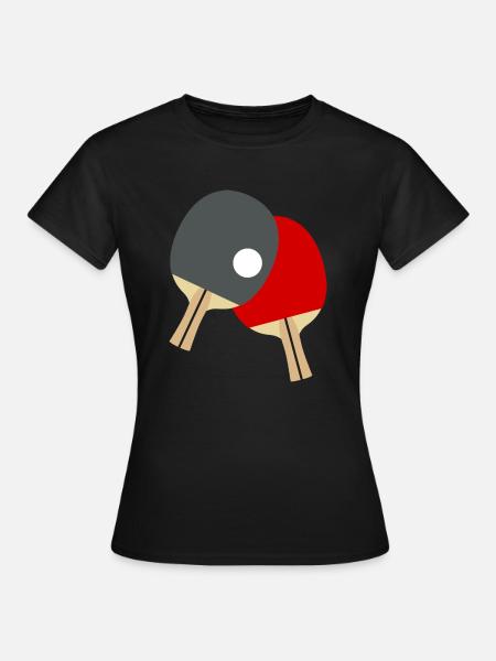 Tischtennis-Schläger / Ping Pong - Frauen T-Shirt - Schwarz