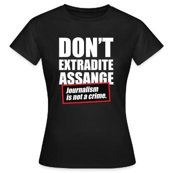 Extradite Assange Journalismus ist kein Verbrechen - Frauen T-Shirt - Schwarz - Vorne - AI Model Female 172 dark (172cm)