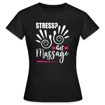 Massage - Frauen T-Shirt - Schwarz - Vorne - AI Model Female 172 dark (172cm)