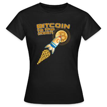 fuse blue bitcoin moon - Women's T-Shirt - black - Front - AI Model Female 172 dark (172cm)