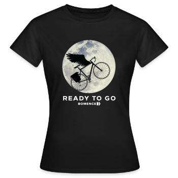 READY TO GO Zum Mond abheben mit Fahrrad - Frauen T-Shirt - Schwarz - Vorne - AI Model Female 172 dark (172cm)