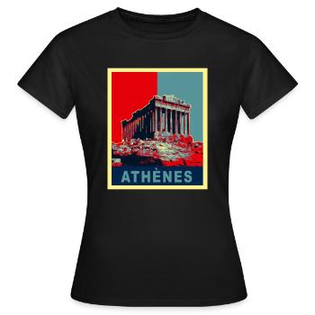 Athènes - T-shirt Femme - noir - Devant - AI Model Female 172 dark (172cm)