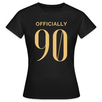 Officiellement 90 90e anniversaire - T-shirt Femme - noir - Devant - AI Model Female 172 dark (172cm)