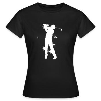 Golfer Golfen Abschlag - Frauen T-Shirt - Schwarz - Vorne - AI Model Female 172 dark (172cm)
