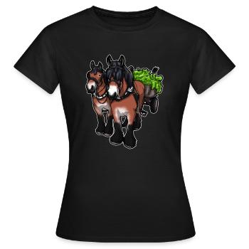 Carrosse Course chevaux Sang froid Cadeau Drôle - T-shirt Femme - noir - Devant - AI Model Female 172 dark (172cm)