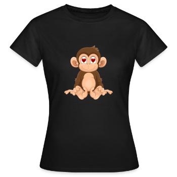 Affe, Baby Affe, Baby Affen Hoodies, Baby mon - Frauen T-Shirt - Schwarz - Vorne - AI Model Female 172 dark (172cm)