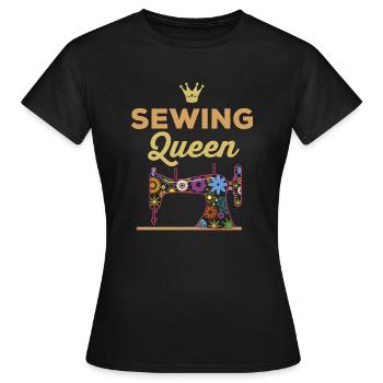 Sewing Queen Nähen Königin Geschenk - Frauen T-Shirt - Schwarz - Vorne - AI Model Female 172 dark (172cm)