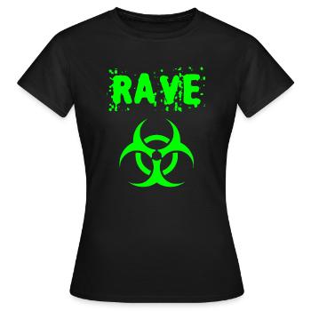 rave - Women's T-Shirt - black - Front - AI Model Female 172 dark (172cm)