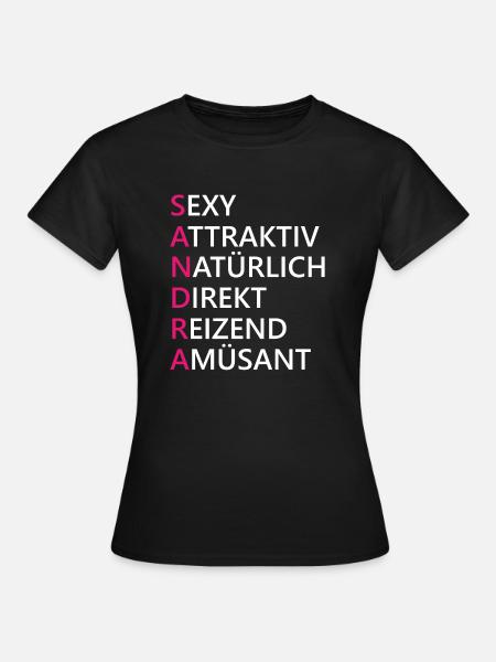 Sandra Name Geschenk - Frauen T-Shirt - Schwarz