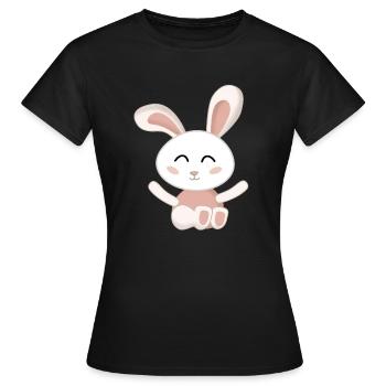 Lapin Blanc cute rose - T-shirt Femme - noir - Devant - AI Model Female 172 dark (172cm)