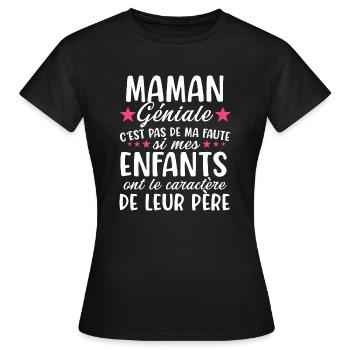 Maman géniale cadeau humour maman noël fête - T-shirt Femme - noir - Devant - AI Model Female 172 dark (172cm)