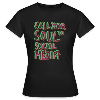 ART soul to social - Frauen T-Shirt - Schwarz - Vorne - AI Model Female 172 dark (172cm)
