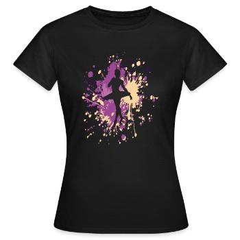 Éclaboussure de couleur de ballerine de danse - T-shirt Femme - noir - Devant - AI Model Female 172 dark (172cm)