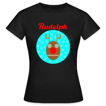 Rudolph - T-shirt Femme - noir - Devant - AI Model Female 172 dark (172cm)