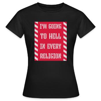 Aller en enfer - T-shirt Femme - noir - Devant - AI Model Female 172 dark (172cm)