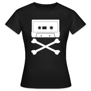 MC Audiocassette is dead - Bones 80s - Women's T-Shirt - black - Front - AI Model Female 172 dark (172cm)