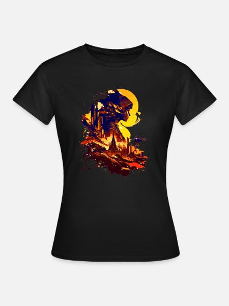 Science-fiction sur une planète extraterrestre dans l’espace - T-shirt Femme - noir