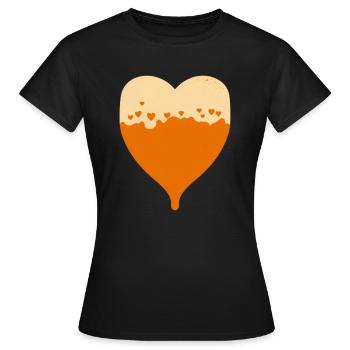 Le cœur rempli de bière - T-shirt Femme - noir - Devant - AI Model Female 172 dark (172cm)