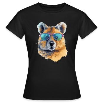 Miki le quokka à lunettes - T-shirt Femme - noir - Devant - AI Model Female 172 dark (172cm)