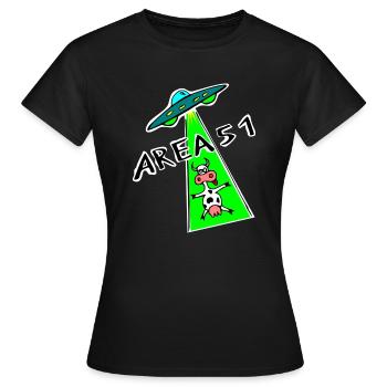 Area 51 - Frauen T-Shirt - Schwarz - Vorne - AI Model Female 172 dark (172cm)