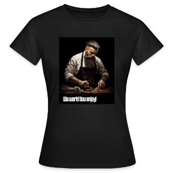 L’artisan poursuit sa vocation - T-shirt Femme - noir - Devant - AI Model Female 172 dark (172cm)