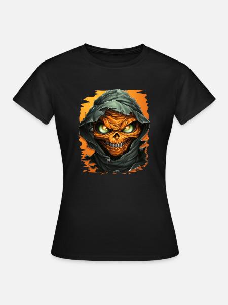 Halloween Spooky Cartoon Mummy - Frauen T-Shirt - Schwarz