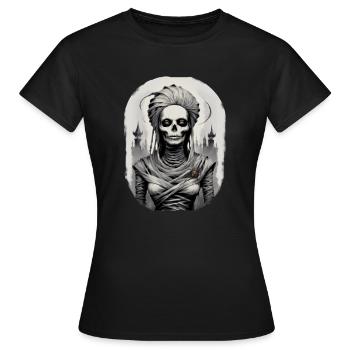 Portrait of a mummy 3 - Women's T-Shirt - black - Front - AI Model Female 172 dark (172cm)