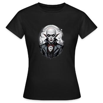 A Smiling Vampire 9 - Women's T-Shirt - black - Front - AI Model Female 172 dark (172cm)