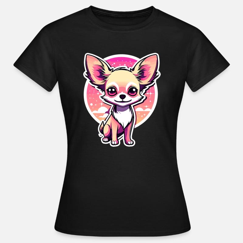Chihuahua hund tegning - T-skjorte for kvinner - svart