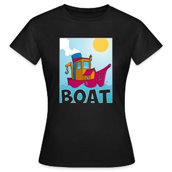 Buntes Bild eines lustigen Schleppers - Frauen T-Shirt - Schwarz - Vorne - AI Model Female 172 dark (172cm)