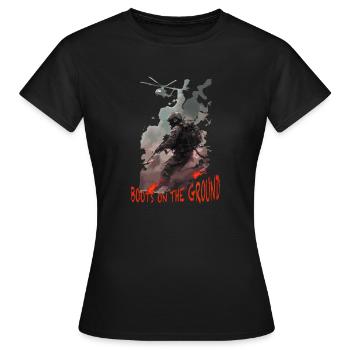 Boots on the ground Einsatz Militäreinsatz - Frauen T-Shirt - Schwarz - Vorne - AI Model Female 172 dark (172cm)