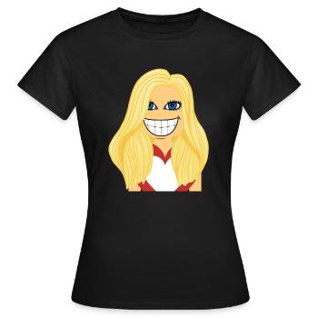 Blonde Frau verliebt - Frauen T-Shirt - Schwarz - Vorne - AI Model Female 172 dark (172cm)
