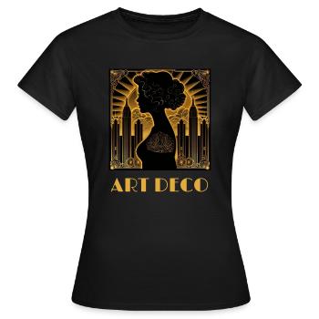 Art déco - T-shirt Femme - noir - Devant - AI Model Female 172 dark (172cm)