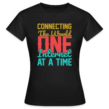 Connecter le monde - T-shirt Femme - noir - Devant - AI Model Female 172 dark (172cm)