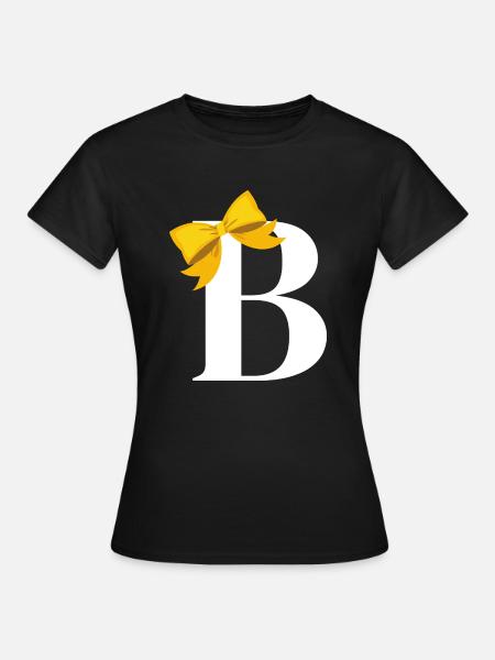 Buchstabe b gelbe Schleife - Frauen T-Shirt - Schwarz
