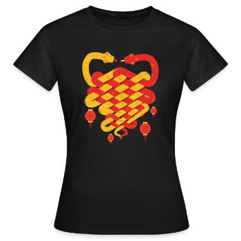 tricot serpent - T-shirt Femme - noir - Devant - AI Model Female 172 dark (172cm)