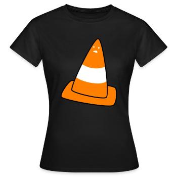 cône de signalisation avec visage - T-shirt Femme - noir - Devant - AI Model Female 172 dark (172cm)