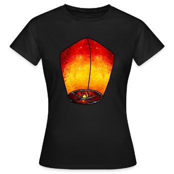 Lanterne Céleste Cosmique - T-shirt Femme - noir - Devant - AI Model Female 172 dark (172cm)