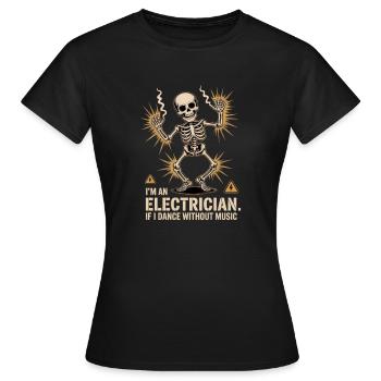 Funny Electrician Design for Men - Women's T-Shirt - black - Front - AI Model Female 172 dark (172cm)