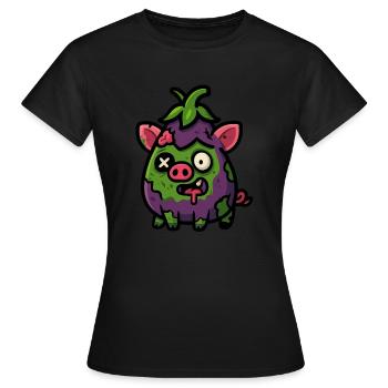 Cochon zombie - T-shirt Femme - noir - Devant - AI Model Female 172 dark (172cm)