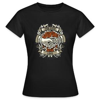 Love in Love Partner Friendship Skeleton Gift - Women's T-Shirt - black - Front - AI Model Female 172 dark (172cm)