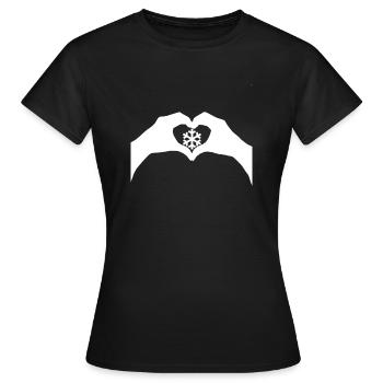 L'amour de la neige - T-shirt Femme - noir - Devant - AI Model Female 172 dark (172cm)