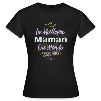 La meilleure maman du monde - T-shirt Femme - noir - Devant - AI Model Female 172 dark (172cm)